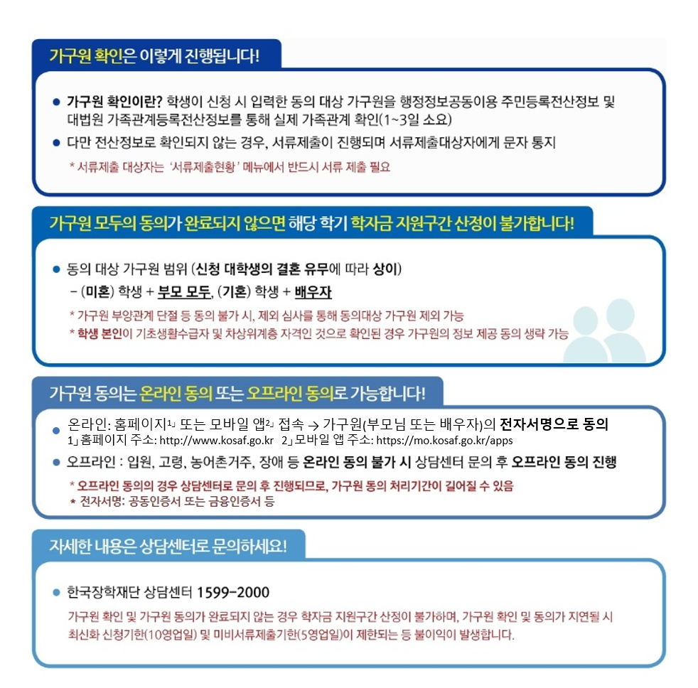 2024년 2학기 국가장학금 신청자 가구원 동의 안내